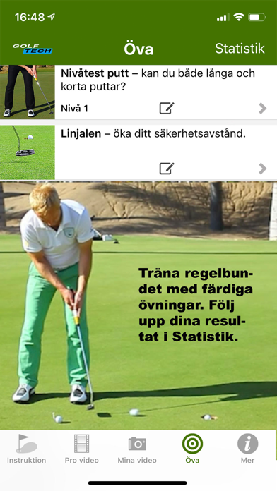 GolfTech - träning & video Screenshot