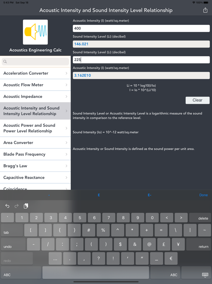 Acoustics Engineering Calc.