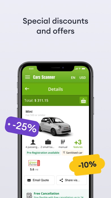 Cars Scanner - rent a car Screenshot