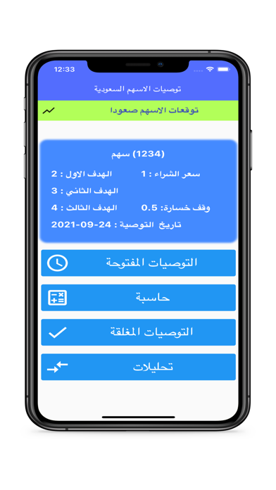 توصيات وتوقعات الاسهم السعودية Screenshot