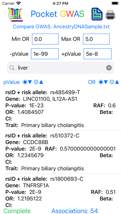 Pocket GWAS Screenshot