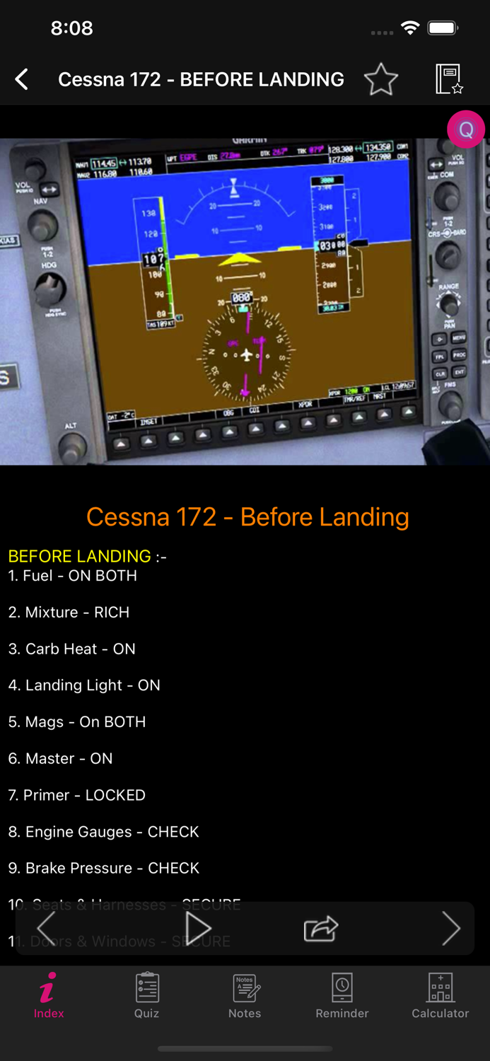 Aviation Checklist 172 Premium