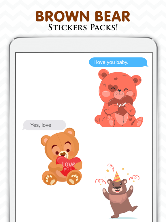Screenshot #2 for Brown Bear Cute Stickers