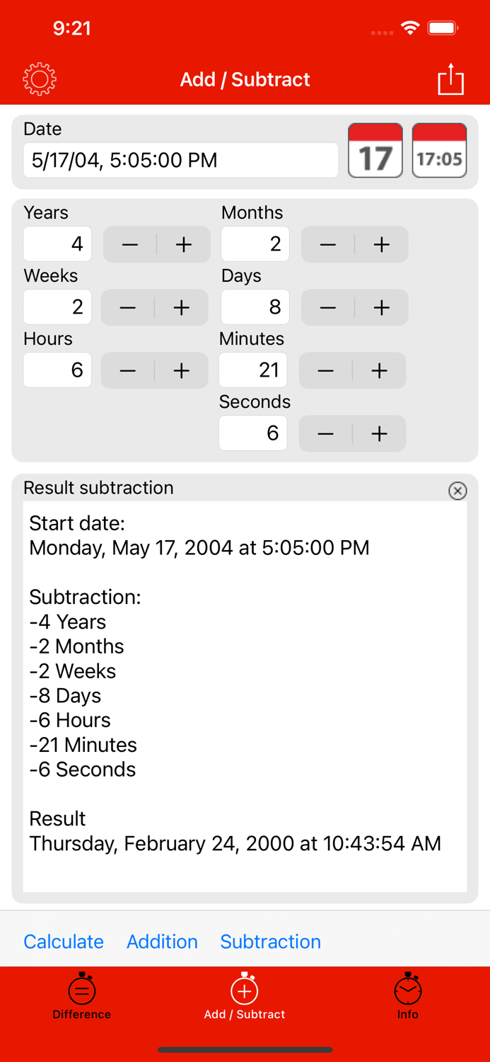 Acana Date Calculator