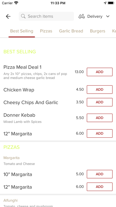 Uk pizza, Screenshot