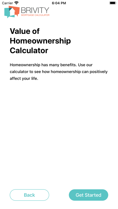 Brivity Mortgage Calculator Screenshot