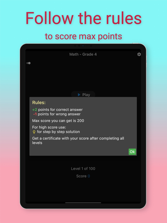 4th Grade Math Challenge Game