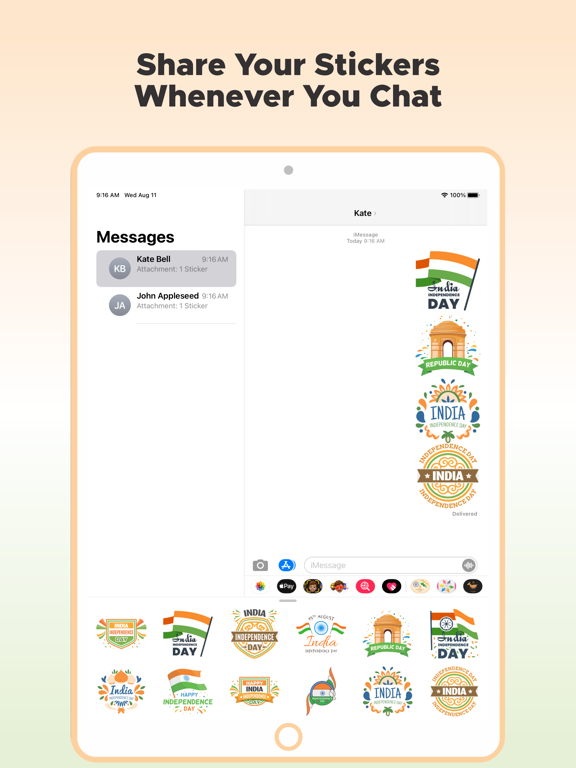 Screenshot #6 pour Independence Day Stickers !