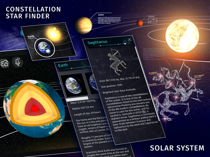 Stellar Sky Star and Planet Map