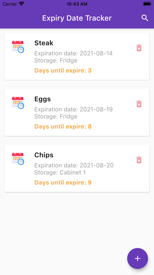 #1. Expiry Date Tracker 2021 (iOS) 由: Ferran Espuna Prat
