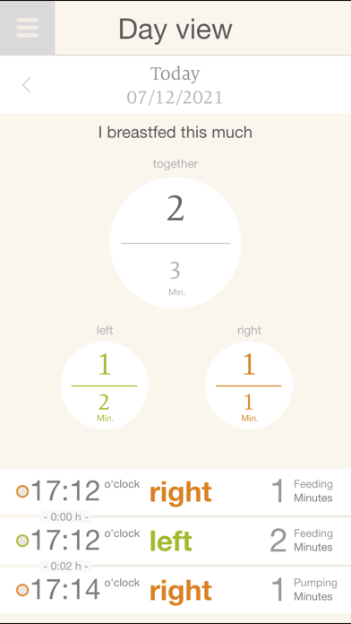 Breastfeeding Calendar Screenshot