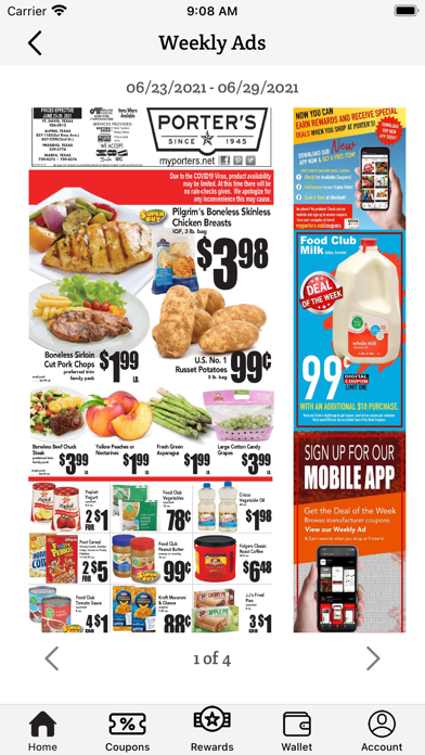 TX Porters Groceries Rewards Screenshot