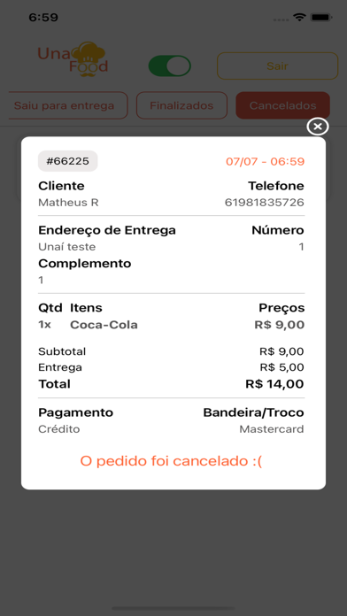 Unafood Estabelecimento Screenshot