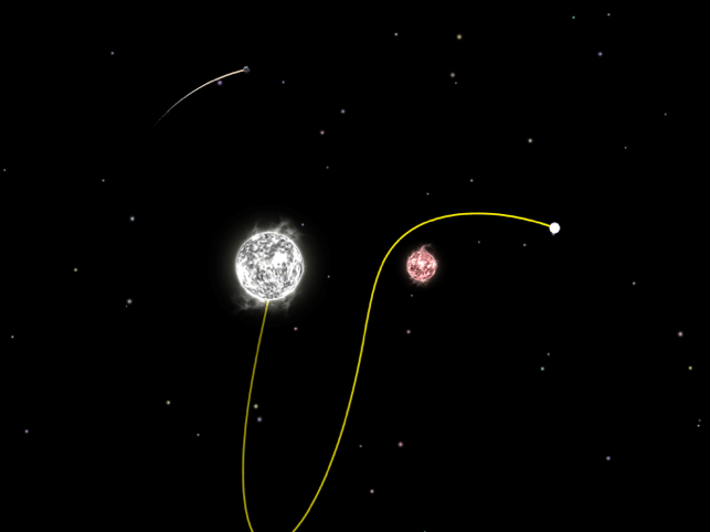 ‎Planeta Grawitacja — zrzut ekranu z symulacją orbity