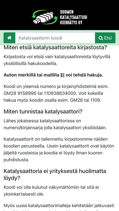 Katalysaattorikierrätys Screenshot