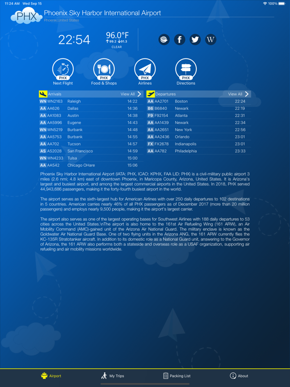 Screenshot #4 pour Phoenix Airport Info + Radar