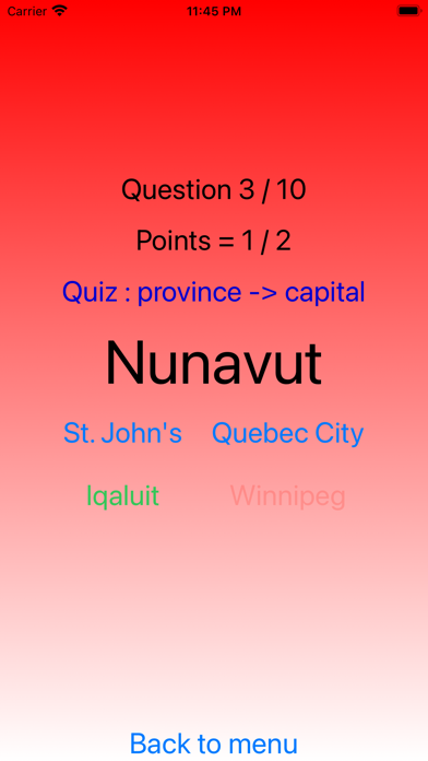 Provinces of Canada Screenshot