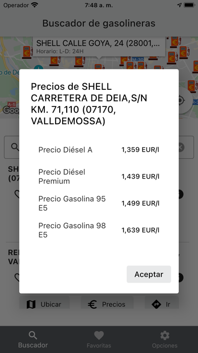 Spain Gas Price Screenshot