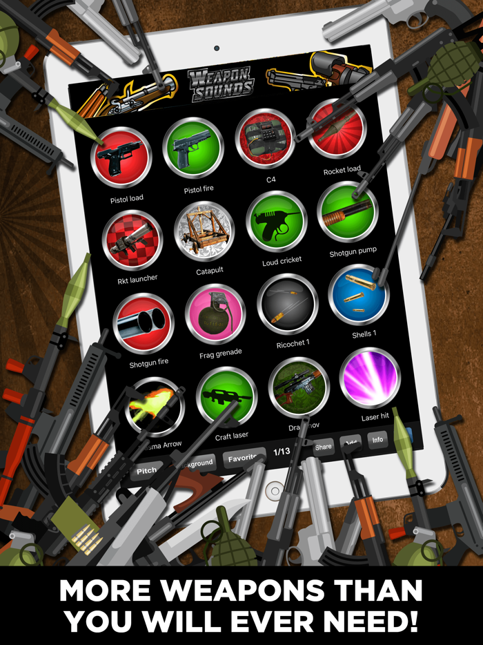 100 Weapon Sounds and Buttons