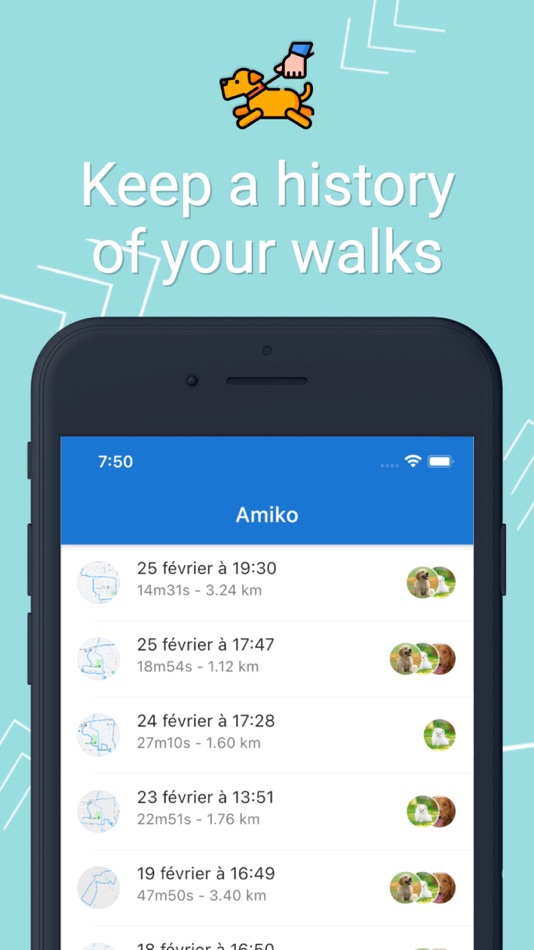 #3. Amiko - Dog walk tracker (iOS) 由: Foxtastic SRL