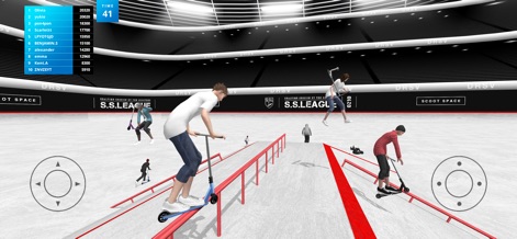 Scooter Space - Observe the intense multiplayer battles and dynamic scoreboard as users compete for top scores in this action-packed arena.