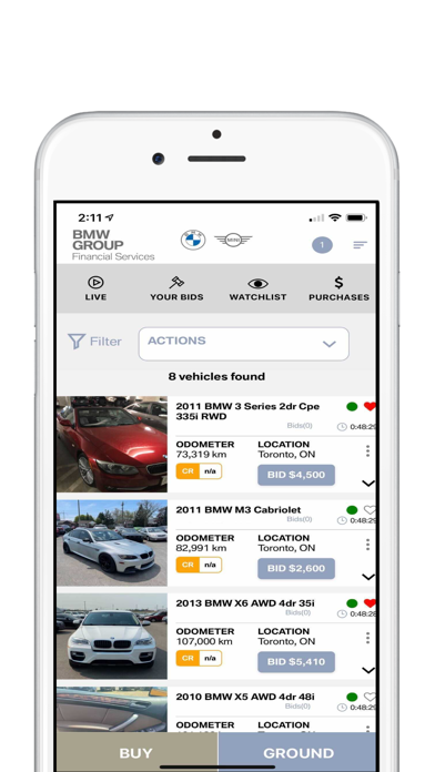 BMWFS Auction Direct Screenshot