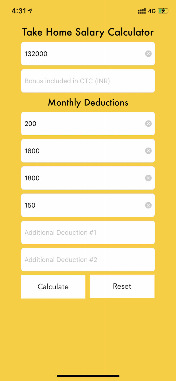 Take Home Salary Calculator