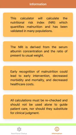 Game screenshot Nutritional Status Calculator apk