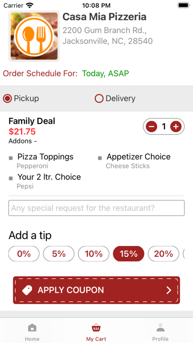 Casa Mia PIZZERIA Screenshot