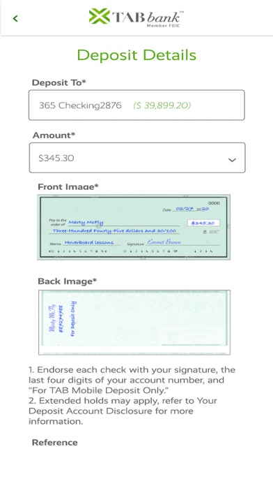 TAB Personal Banking Screenshot