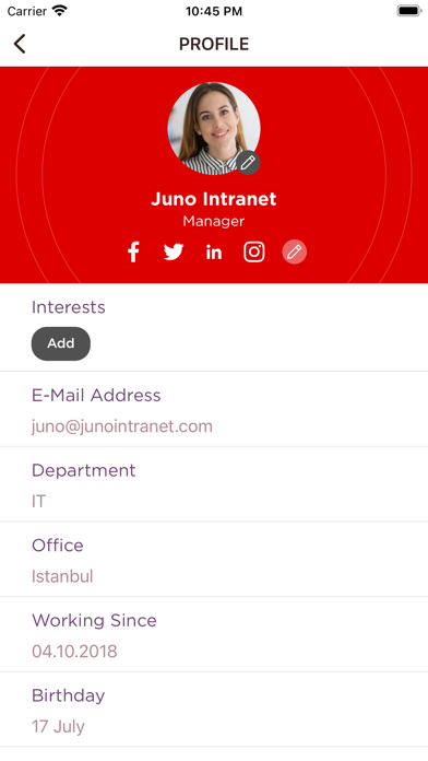 Juno Intranet screenshot 4