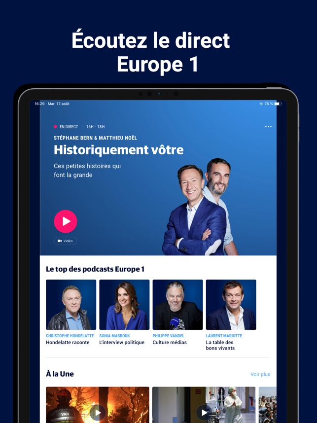 Europe 1 - radio, replay, actu dans l'App Store