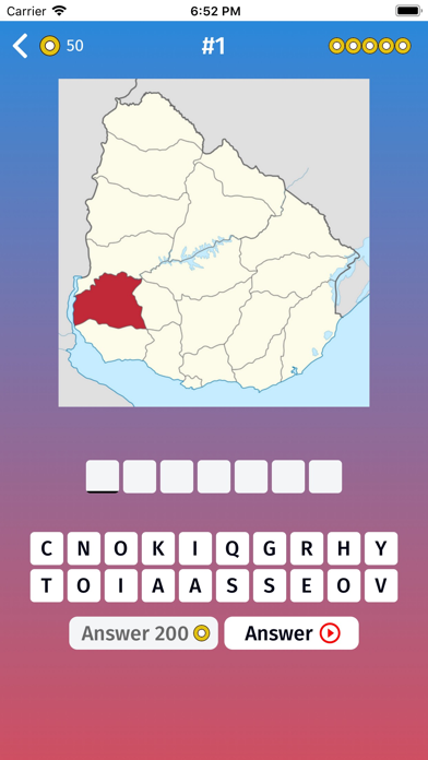 Uruguay: Departments Map Quiz Screenshot