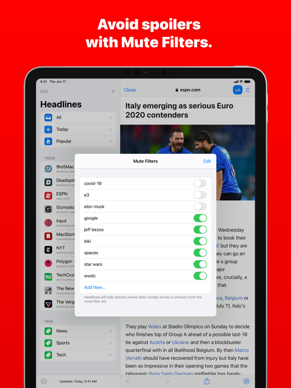 Headlines - News & Widgets iPad screenshot 6 - News app