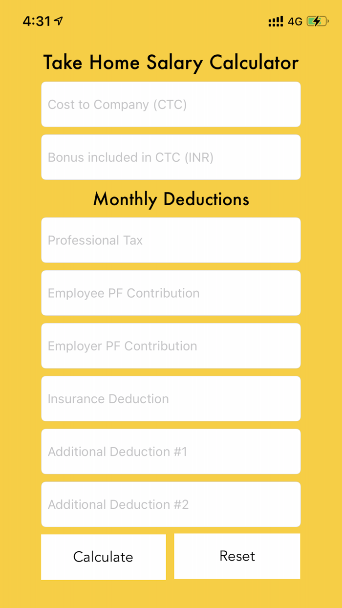 Take Home Salary Calculator