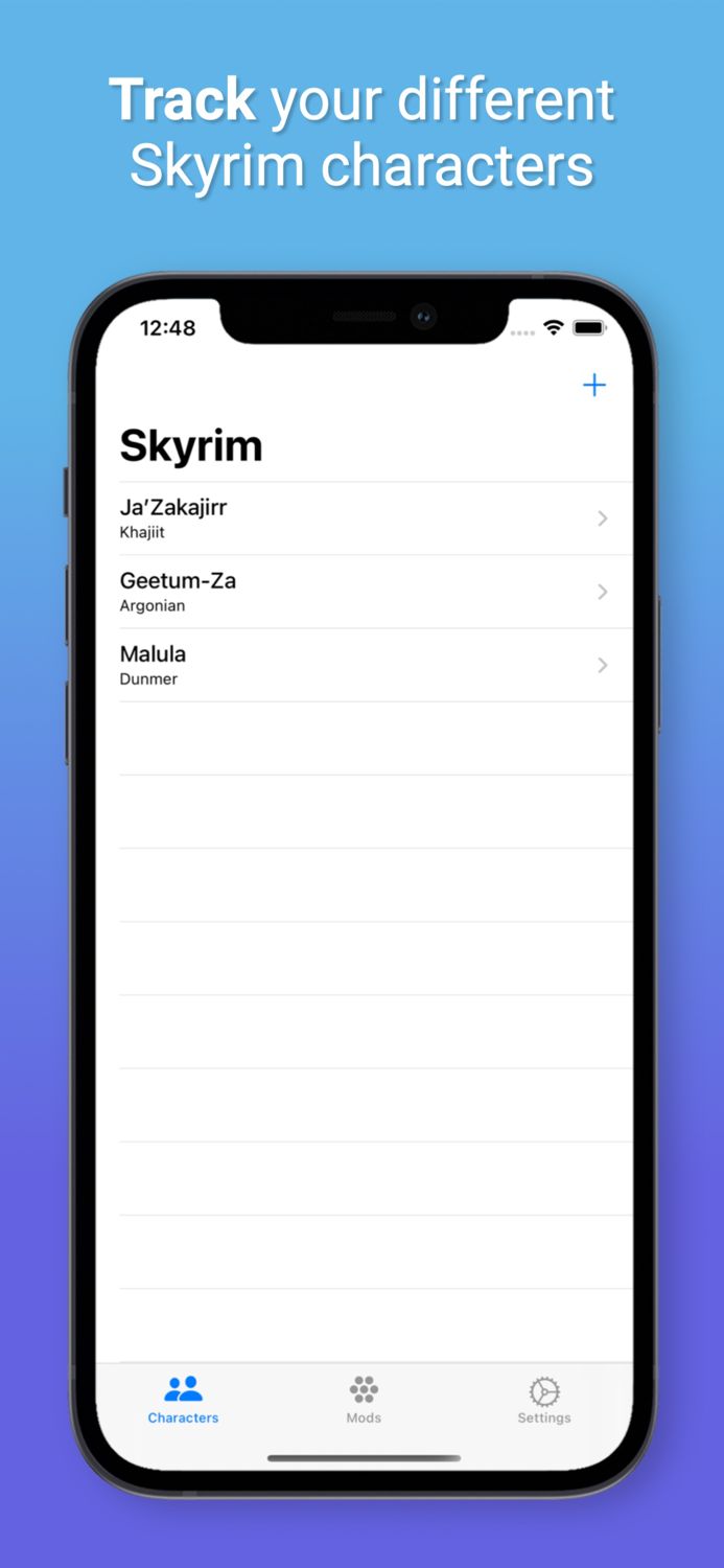 Character Tracker for Skyrim