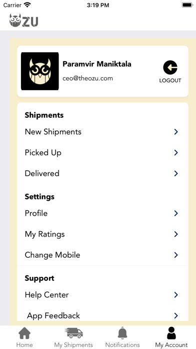 Ozu Delivery Solution Screenshot