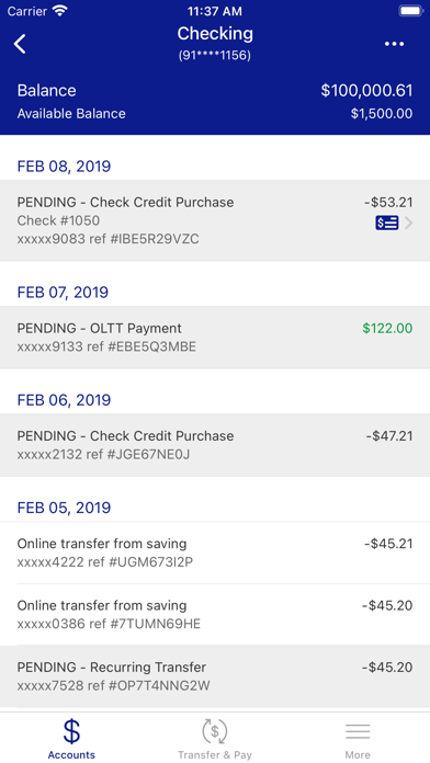 Liberty Trust and Savings Bank Screenshot