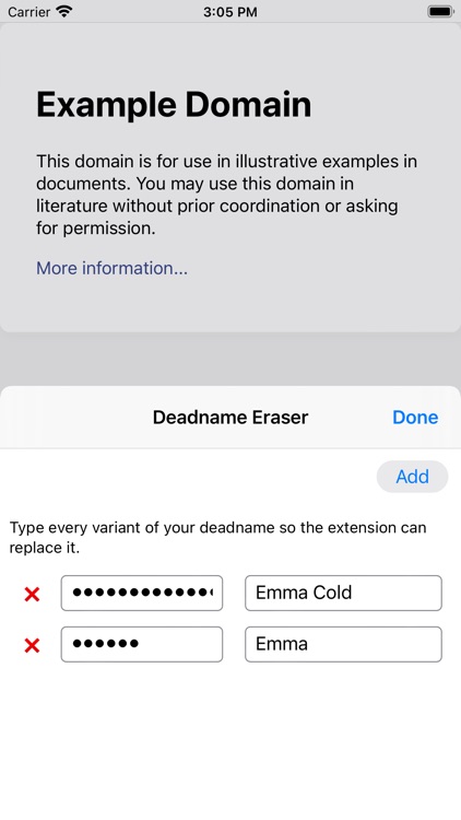 Deadname Eraser for Safari