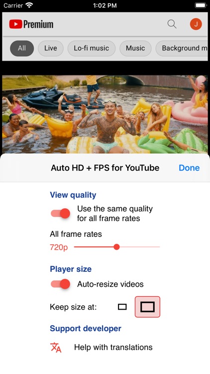Auto HD + FPS for YouTube