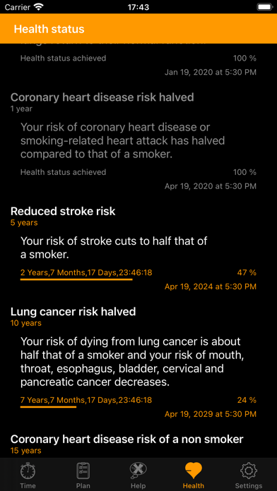 My last Cigarette Timer Screenshot