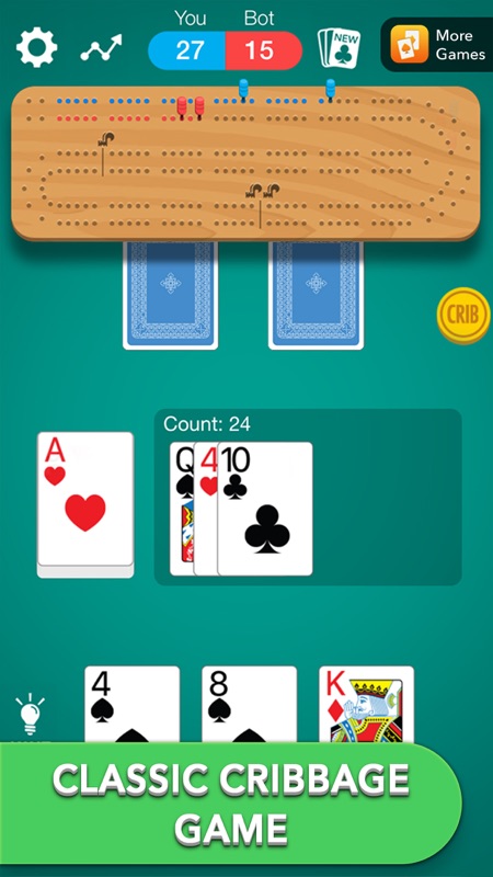 Cribbage card game screenshot 1
