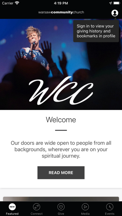 Warsaw Community Church iPhone screenshot 1 - Lifestyle app