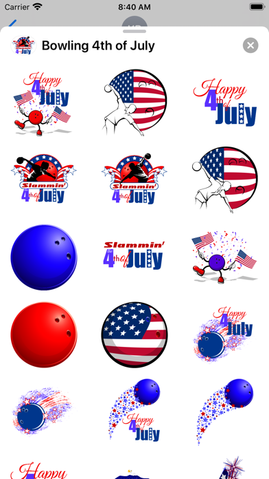 Screenshot #1 pour Bowling 4th of July Stickers