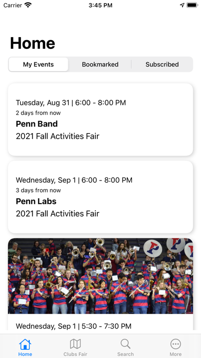 Penn Clubs Screenshot