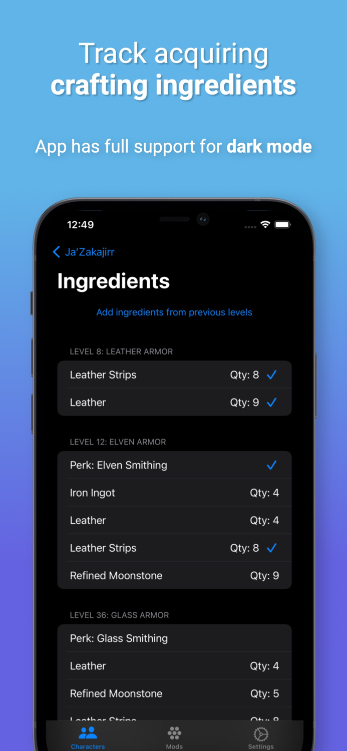 Character Tracker for Skyrim