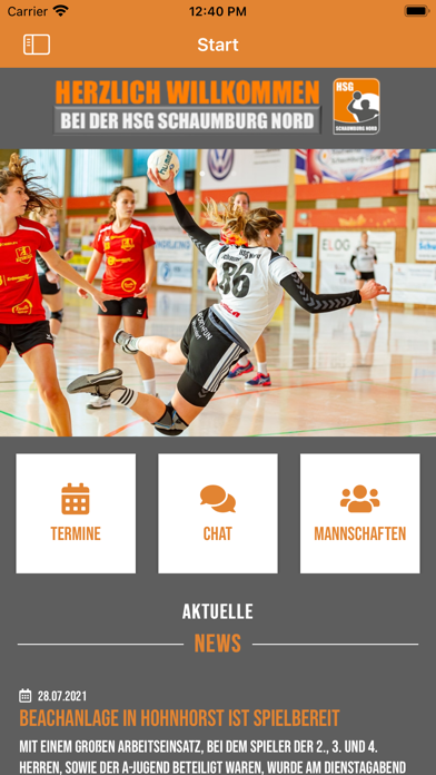 HSG Schaumburg Nord e.V. Screenshot