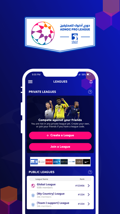 ADNOC PRO LEAGUE Fantasy Screenshot