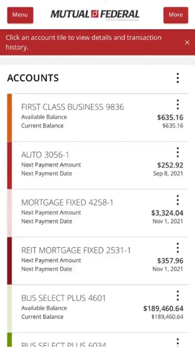 Mutual Federal Digital Banking Screenshot