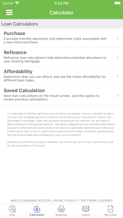 Cabrales Mortgage Screenshot